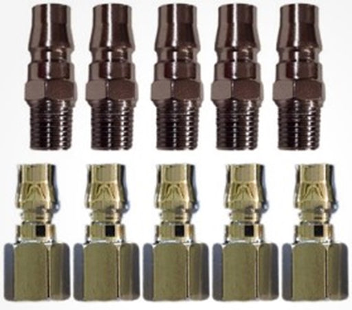 1/4" BSP Air Fitting Nitto Style Plug Male 20PM x 5 and 20PF Female x 5