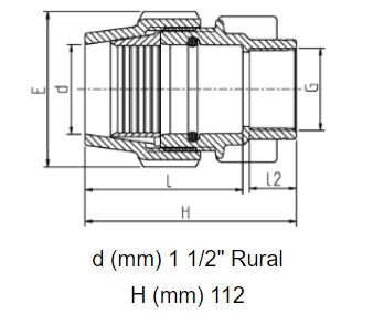 1 1/2" x 1" Plasson Rural Female Adaptor Connector Irrigation