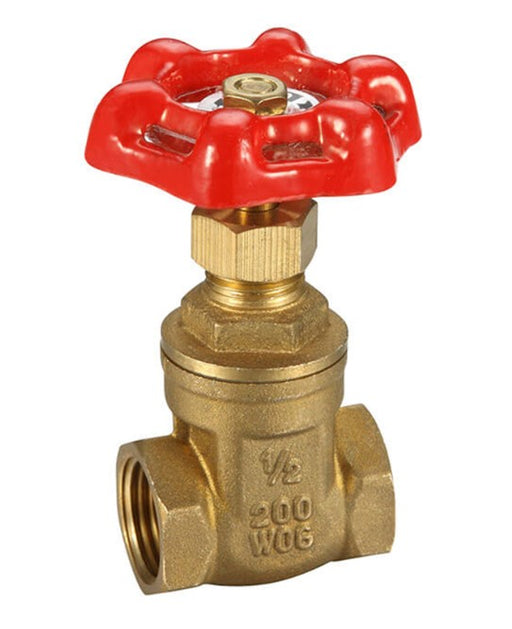 Gate Valve Brass General Purpose 1/2" BSP  Female Female Red Handle