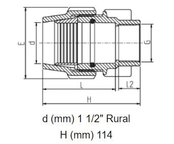 1 1/2" x 1 1/2" Plasson Rural Female Adaptor Connector Irrigation