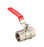 Brass Ball Valve Female Female 1-1/2" BSP General Purpose Lever Handle Red