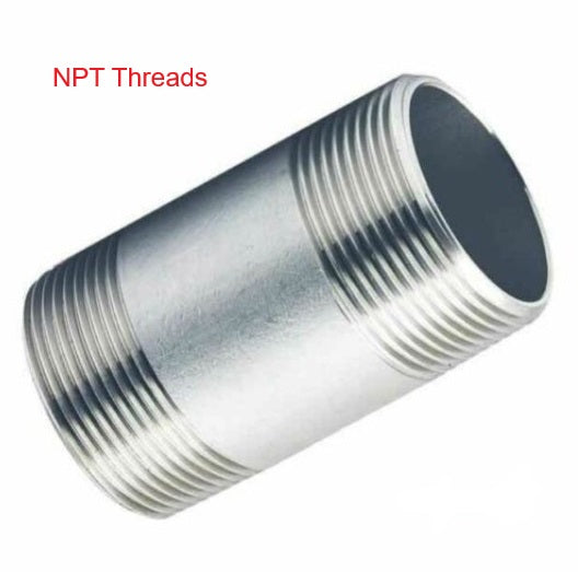 3/4" NPT 316 Stainless Steel Barrel Nipple