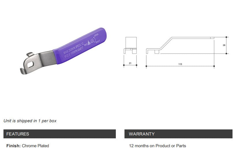 Lever Handle Recycled Water Lilac - Suits 1/2", 3/4" and 1" Ball Valve