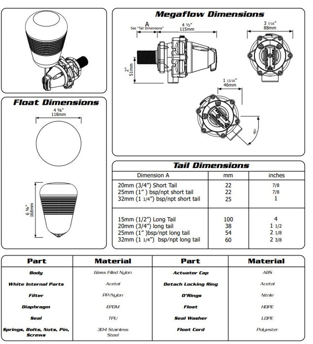 Jobe Megaflow Trough Valve 1 1/4"