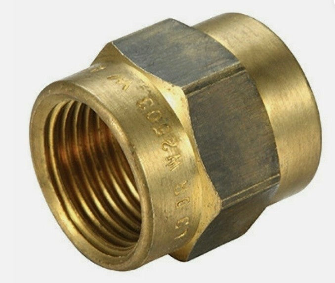 Brass Barrel Female Female Socket 1/4" BSP Thread 6mm