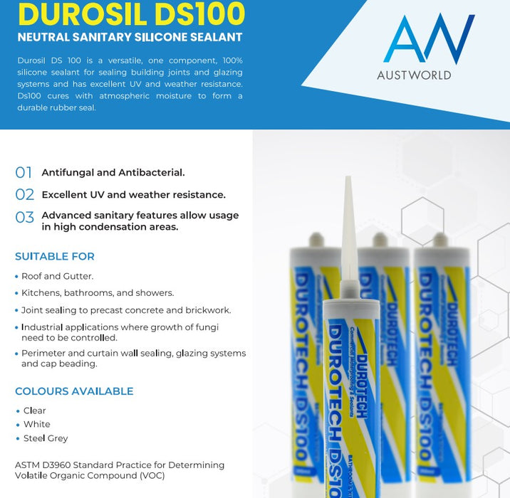 DUROSIL DS100 NEUTRAL SILICONE SEALANT 300ml - STEEL GREY