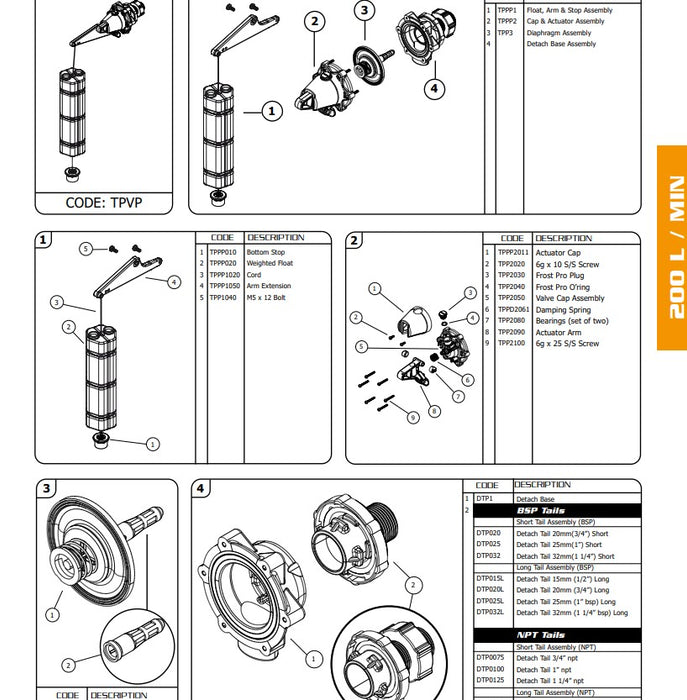 1 1/4" Jobe Topaz Part Fill Valve