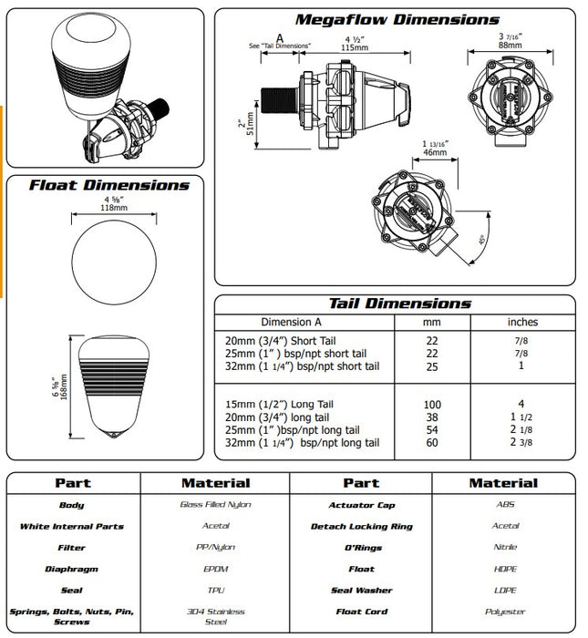 Jobe Megaflow Trough Valve 1 1/4"