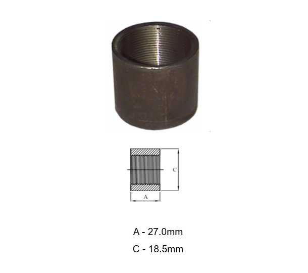 1/4" BSP Black Steel Socket Female Female