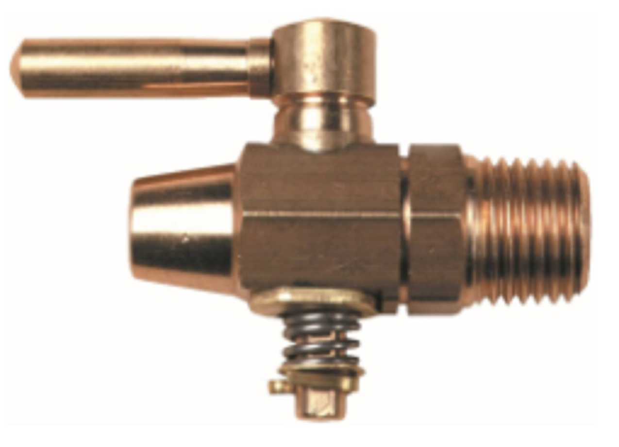 1/8" BSP Bent Drain Cock - Brass Lever Tap - Tanks Plumbing