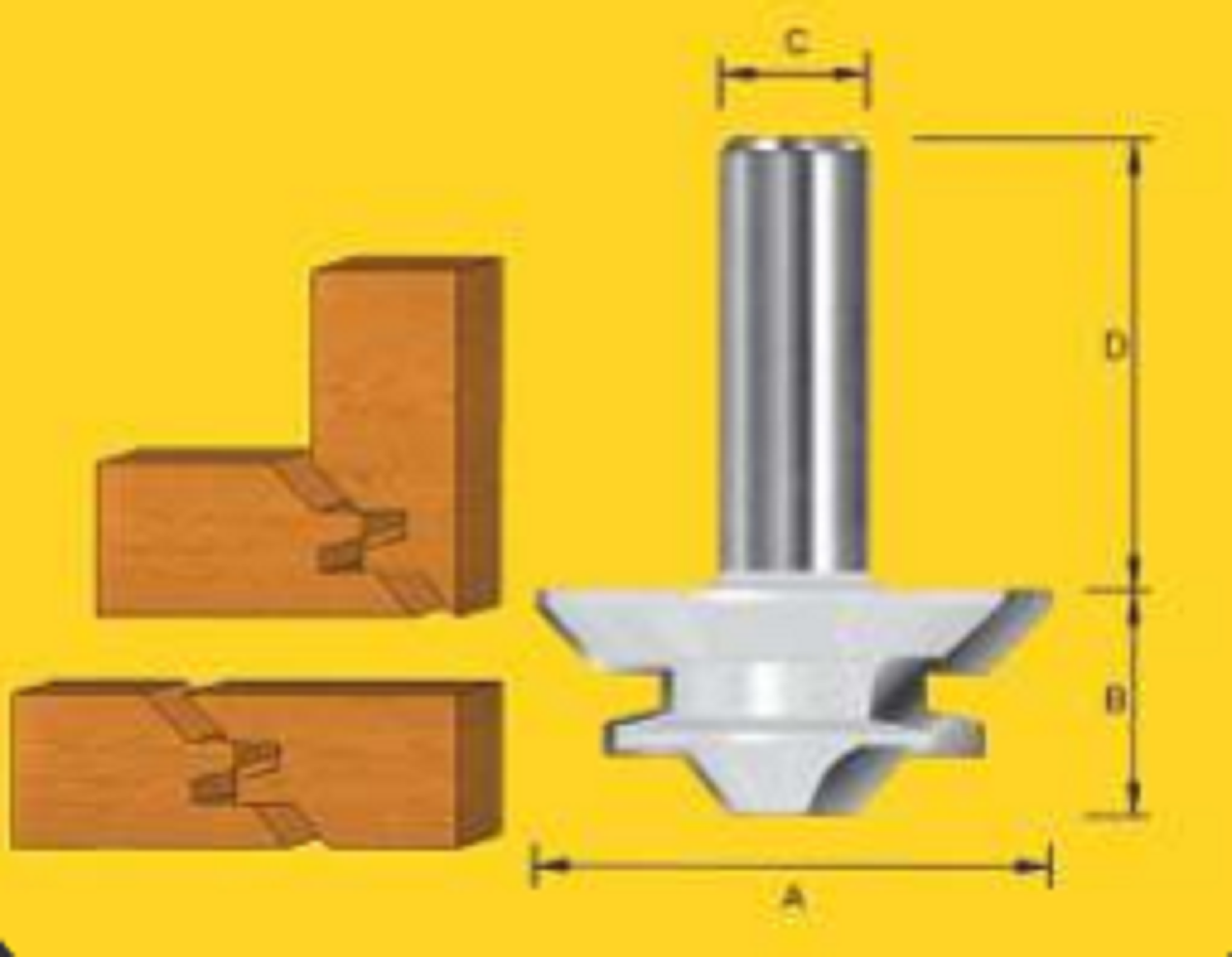 Jointing Bits - 8-14mm Mitre Lock Bit - 1/4" Shank - TruaCut