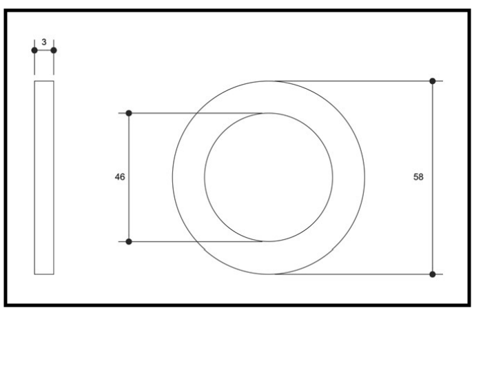 2" (50mm) EPDM Washer to Suit Brass Hose Nut and Tail