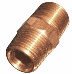 1/4" BSP x 1/4" NPT Reducing Nipple Brass