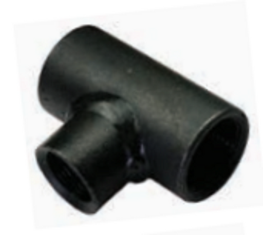 2 1/2" x 2" BSP Black Steel Reducing Tee 65 x 50mm