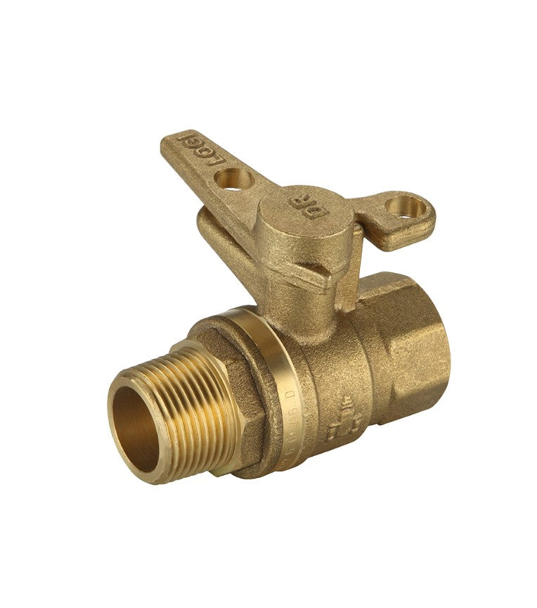 3/4" DR MF Brass Ball Valve Watermark Dezinc Locking T Handle