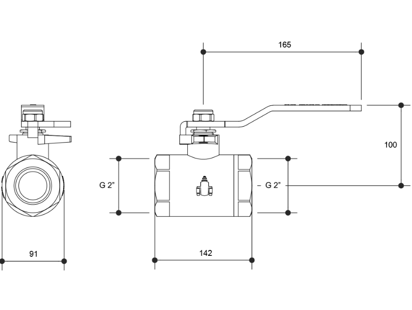 2" (50mm) DUCTILE IRON BALL VALVE LEVER HANDLE FEMALE X FEMALE MINE VALVE