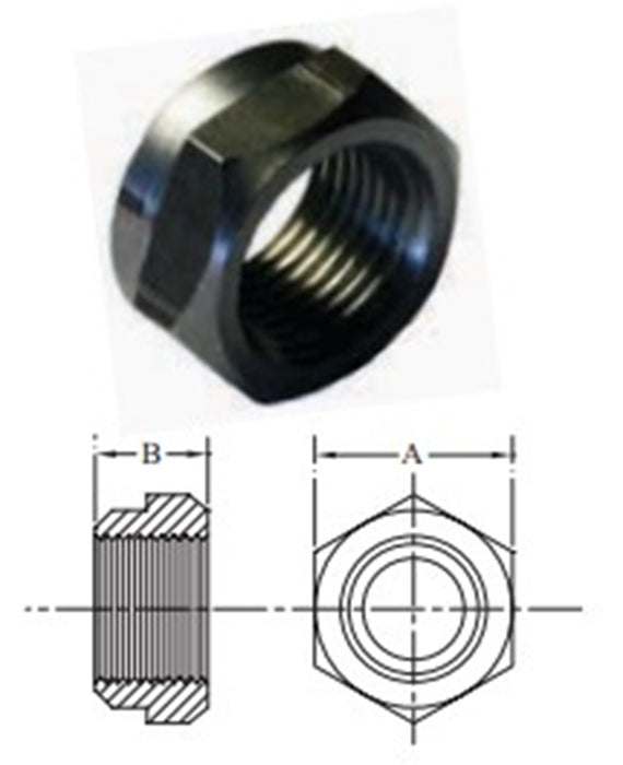 Black Steel 3/8" BSP Steel Hexagon Pap