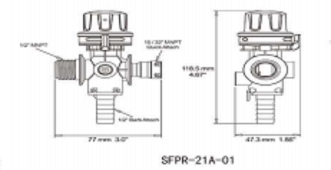 SeaFlo Ag Pumps - Sprayer Accessories - Pressure Regulating Valve - 21/22 Series O-Ring Pumps - 15/32" Quick Attach