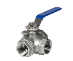 2" BSP (50mm) 3 Way T Port Ball Valve Side Entry 316 Stainless Steel
