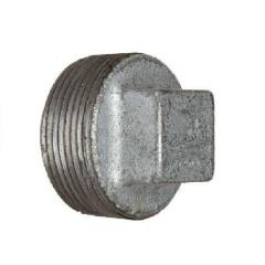 1/8" BSP (4mm) Gal Mal Square Head Plug Male Thread Galvanised Malleable Steel