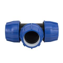 40mm x 25mm x 40mm Norma Metric Tee - PE x PE x PE - Irrigation Compression Fitting Blue Line Poly Pipe
