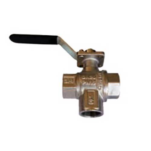 3/4" BSP (20mm) 3 Way Brass Ball Valve T Port PN10 (ISO5211) Direct Mounting