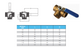 2" BSP (50mm) 3 WAY BRASS BALL VALVE L-PORT SIDE ENTRY