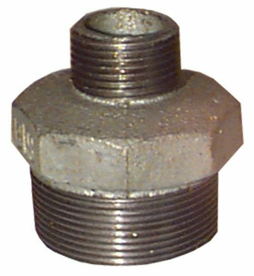 1 1/2" x 1" BSP Gal Mal Reducing Nipple Male Male Galvanised Malleable Steel