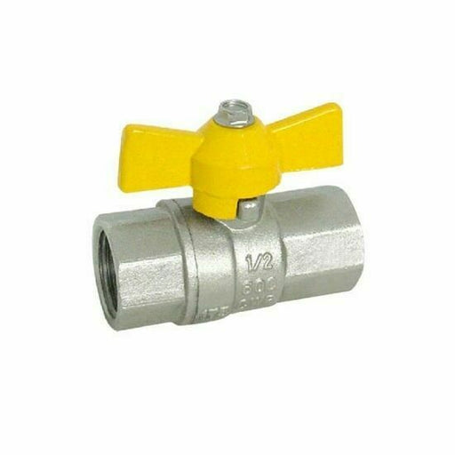 Ball Valve AGA Approved 1/2" BSP (15mm) Female Female Butterfly Handle