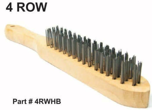 Wire Brush 4 Row Welders Brush Wooden Handle