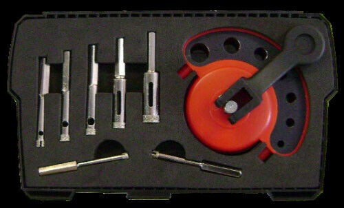Diamond Electroplated Hole Saw Kit 8 Piece with Drill Guide
