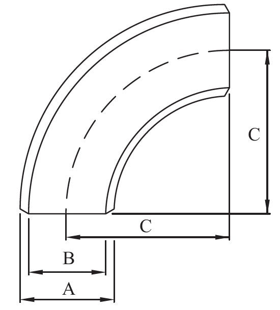 1/2" (15mm) Stainless Steel 304 Buttweld 90 Degree Elbow SCH10