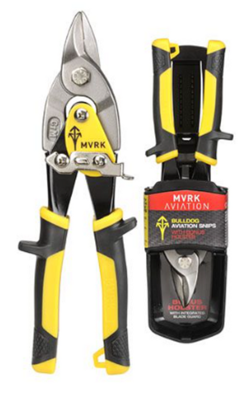 MVRK Aviation Snips Bulldog Heavy Duty - Includes Safety Holster And Belt Clip