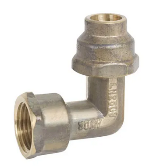 Brass Flared Compression Elbow - 1 1/4" BSP (32mm) Female x 32mm Compression