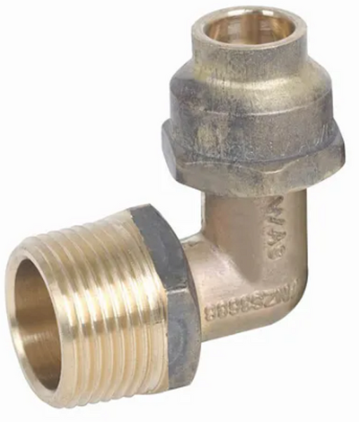 Brass Flared Compression Elbow -1/2" BSP (15mm) Male x 20mm Reducing Compression