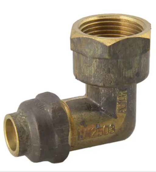 Brass Flared Compression Elbow Reducing 1/2" BSP (15mm) Female x 20mm Compression