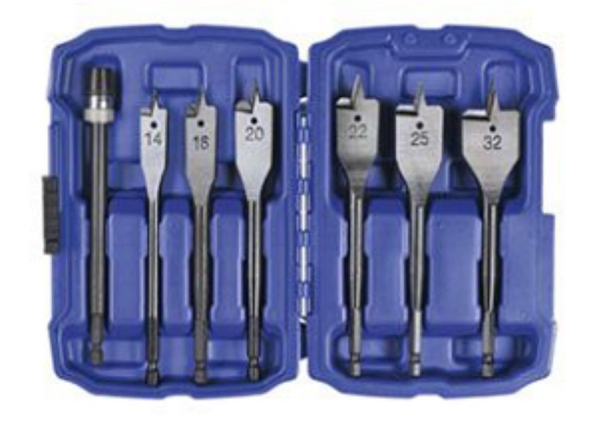 BORDO Heavy Duty Fast Cut Spade Bits 12,16,20,22,25,32mm = 150mm ext S ...