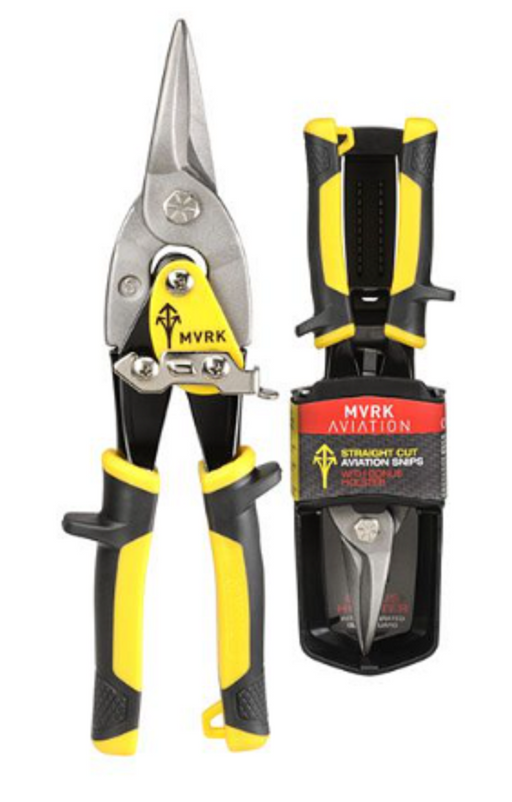 MVRK Aviation Snips Straight Cutting Includes Safety Holster And Belt Clip