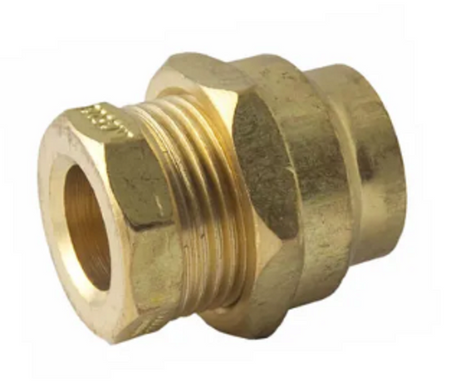 20mm x 15mm Brass Flared Compression Reducing Union Compression x Compression