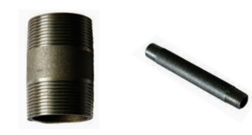 3/8" BSP (10mm) x 140mm LONG BLACK STEEL BARREL NIPPLE MALE MALE JOINER PIPE RISER
