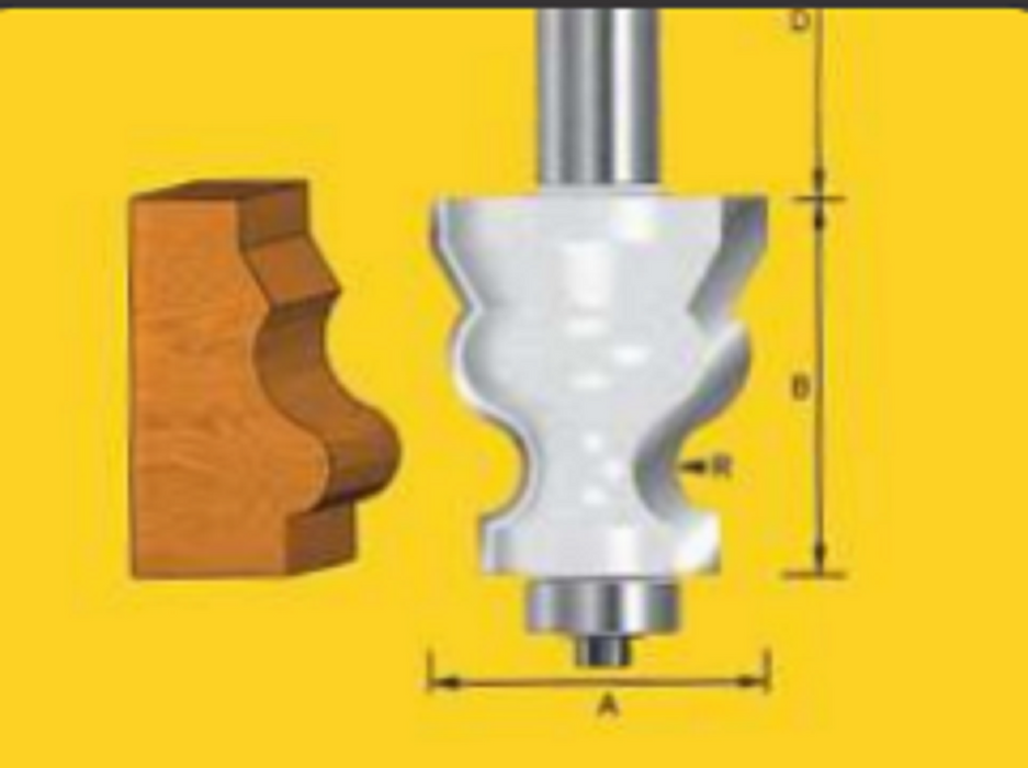 Edge Forming Table Edge Bits - 60o Chamfer/Steep S Mould - TruaCut