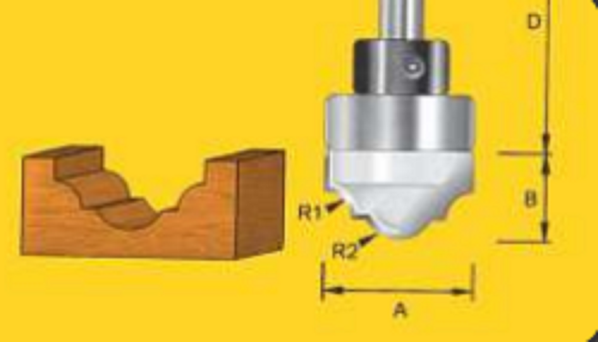 Edge & Face Forming Bit Top Bearing- 6.4mm Classical Plunge Top Guide - TruaCut