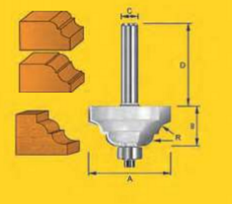 Router Bits - Edge Forming Bits - 3.2mm Classical Bit  - STEP - TruaCuT