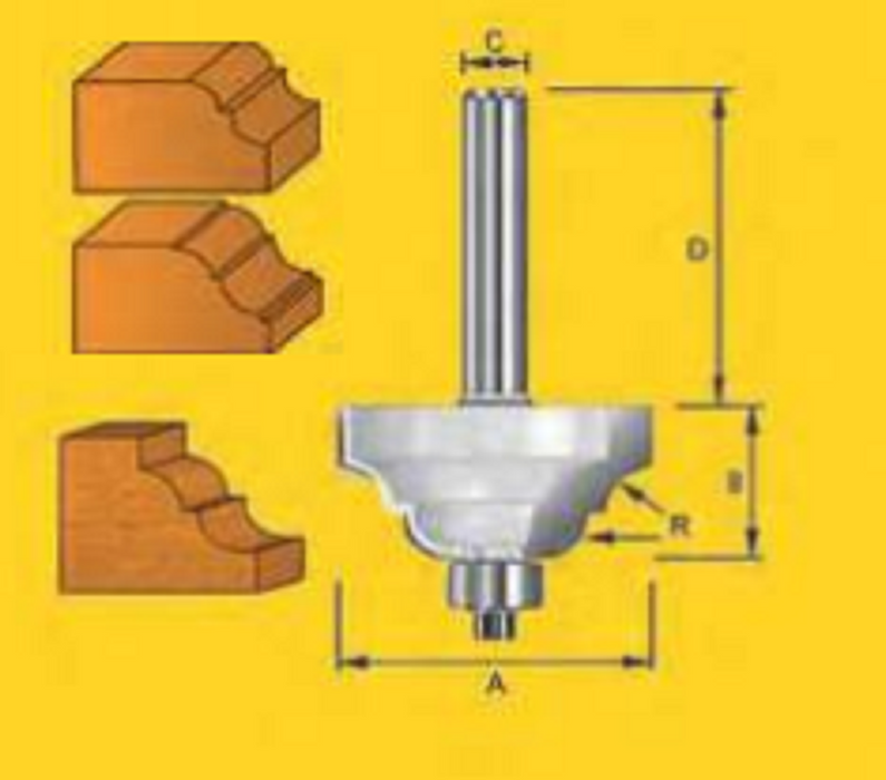 Forming Bit Machining Router Bits - Edge Forming Bits - 6.4mm Classical Bit - 1/2