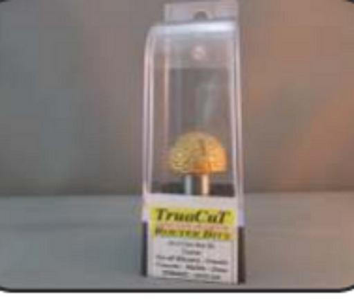 TruaCut Vacuum Brazed Diamond Router Bits -Core Box Bit - 25.4mm Wide Cut - 40/50 Grit