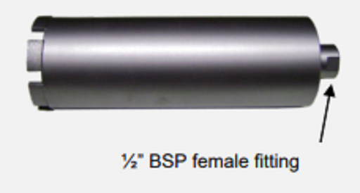 Diamond Core Drill Bit Concrete for Portable Hand Held Drills 16mm Dia x 220mm Length - 1/2" BSP Fittings