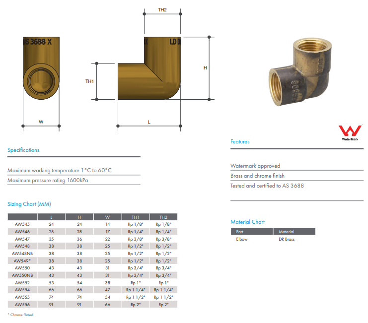 Brass Chrome Plated 90 Degree Elbow Female Female 1/2" BSP 15mm