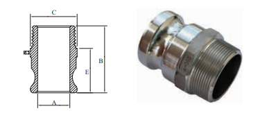 Aluminium Camlock Type F 2 1/2" BSP 65mm Male Camlock x Male BSP