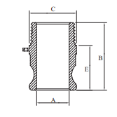 Stainless Steel 316 Camlock Type F 1" 25mm Male Camlock x Male BSP