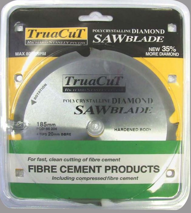 TruaCut PCF Fibre Cement Cutting Blade 125mm Dia x 22.2mm Bore x 4 Teeth